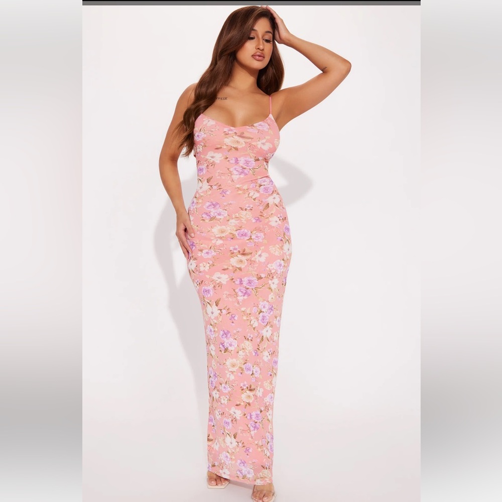 Floral Mesh Maxi Dress
